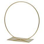 Metallic gold ring with stand