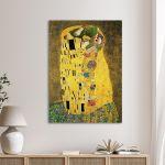 Canvas print Muppet kiss reart, (original Klimt G)