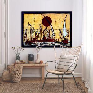Canvas print African scene batik style Framed canvas View 1 2