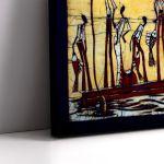 Canvas print African scene batik style