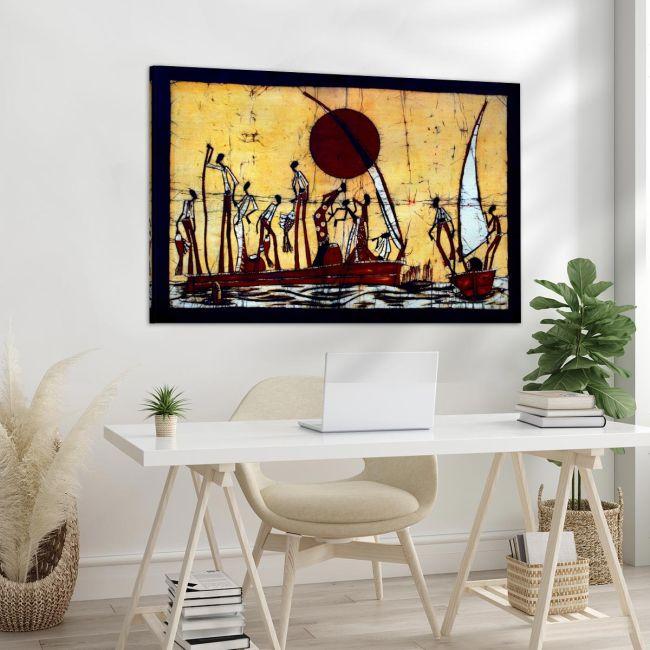 Πίνακας σε καμβά African scene batik style