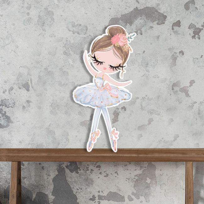 Wooden figure printed Princess Ballerina