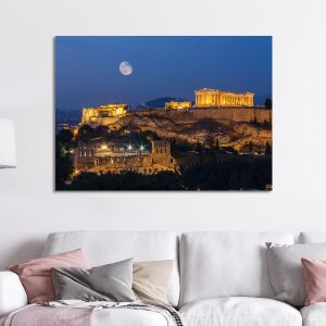 Πίνακας σε καμβά Προσφορά 70x50 cm, Ακρόπολη στο σεληνόφως