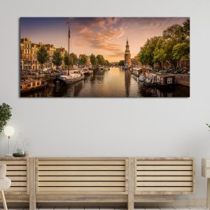 Canvas print Amsterdam, panoramic