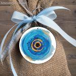 Wooden figure evileye watercolor, for baptism