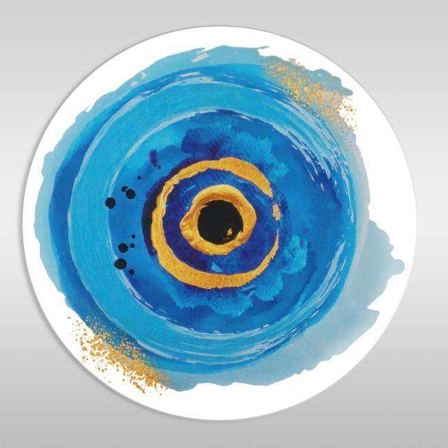 Wooden figure evileye watercolor, for baptism