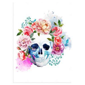 Flowered skull in watercolor I, poster 2