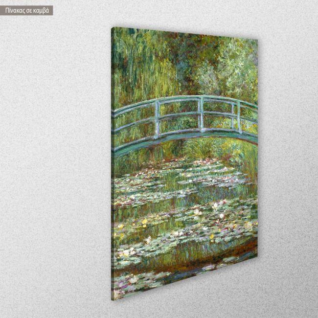 Canvas print Bridge over a pond of water lilies, Monet