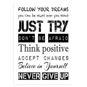 Follow your dreams αφίσα κάδρο  Αφίσα πόστερ με μαύρη κορνίζα 2