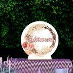 Wooden printed sign, Boho wreath I