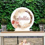 Wooden printed sign, Boho wreath I