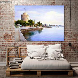 Canvas print Thessaloniki watercolors