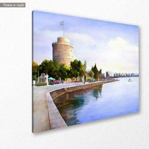 Canvas print Thessaloniki watercolors 2