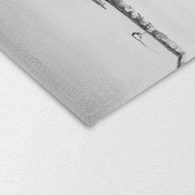 Canvas print Thessaloniki watercolors grayscale