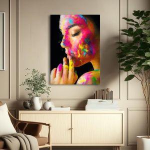 Canvas print Colorful painted face Framed canvas View 1 2