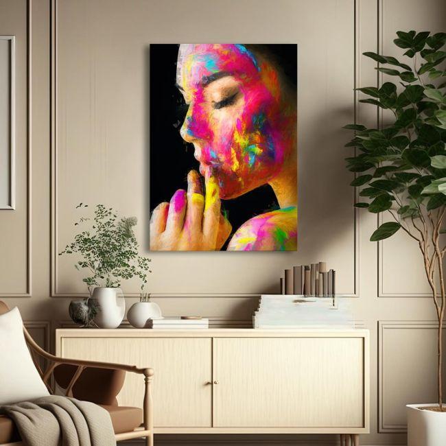 Canvas print Colorful painted face