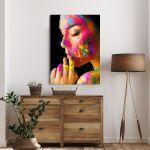 Πίνακας σε καμβά Colorful painted face Καμβάς τελαρωμένος