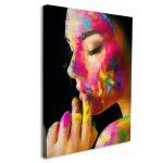 Πίνακας σε καμβά Colorful painted face Καμβάς τελαρωμένος
