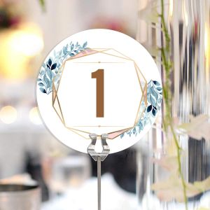 Event table numbers, Geometric floral Blue
