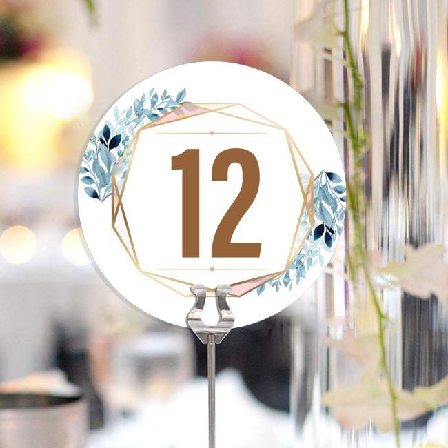 Event table numbers, Geometric floral Blue