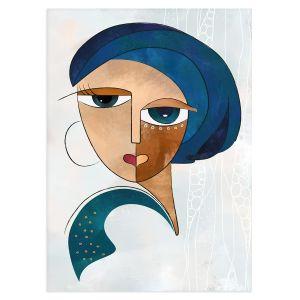 Woman with blue scarf, Poster 2