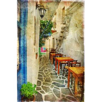 Ταπετσαρία τοίχου Σοκάκι στο νησί 2