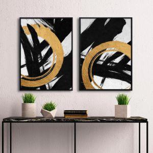 Yellow with black II, poster diptixos