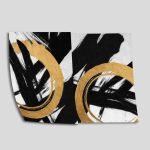 Yellow with black II, poster diptixos