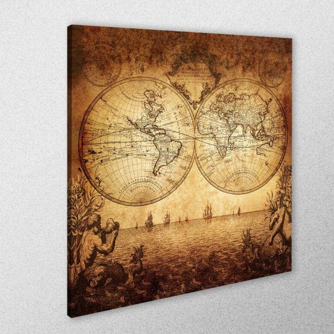 Canvas print Vintage map square