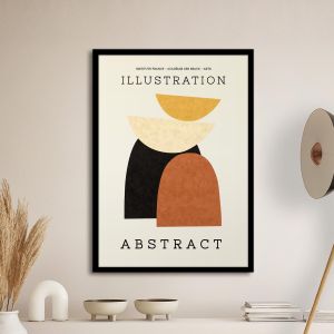 Illustration abstract αφίσα κάδρο  Αφίσα πόστερ με μαύρη κορνίζα