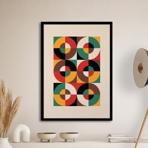 Colorful curves and squares Poster