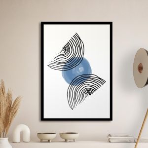 Curly lines and circle I Poster
