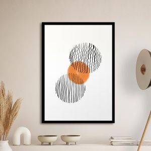 Curly lines and circle Poster