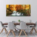 Πίνακας σε καμβά Forest waterfall πανοραμικός Καμβάς τελαρωμένος, 4