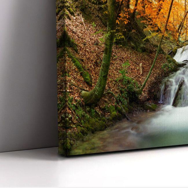 Πίνακας σε καμβά Forest waterfall πανοραμικός Καμβάς τελαρωμένος, 6