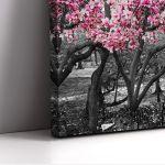 Canvas print Pink blossom central park, panoramic
