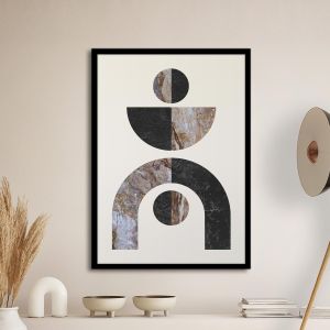 Curly lines and circle Poster