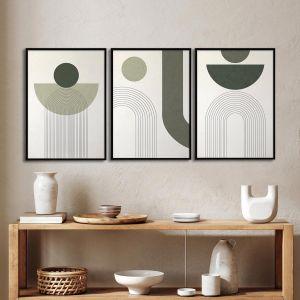 Balance in green, three panels poster