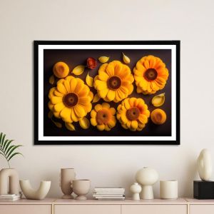 Yellow flowers, poster