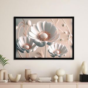 White flowers, poster