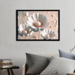 White flowers, poster