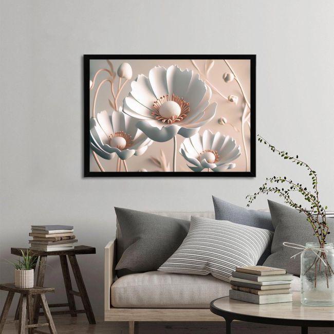 White flowers, poster