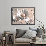 White flowers, poster