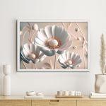 White flowers, poster