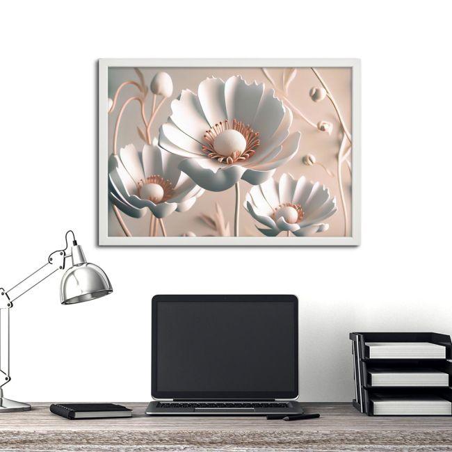 White flowers, poster