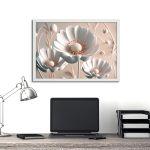 White flowers, poster