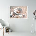 White flowers, poster