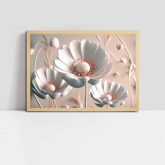 White flowers, poster