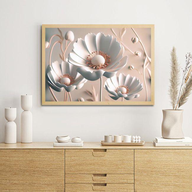 White flowers, poster
