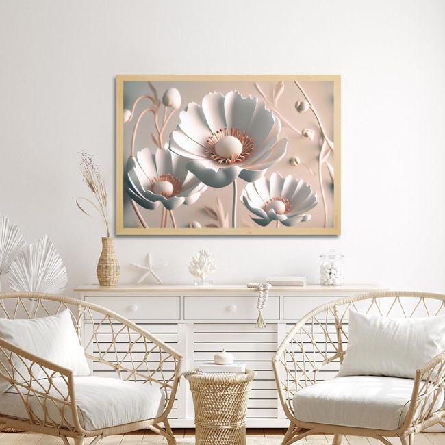 White flowers, αφίσα, κάδρο